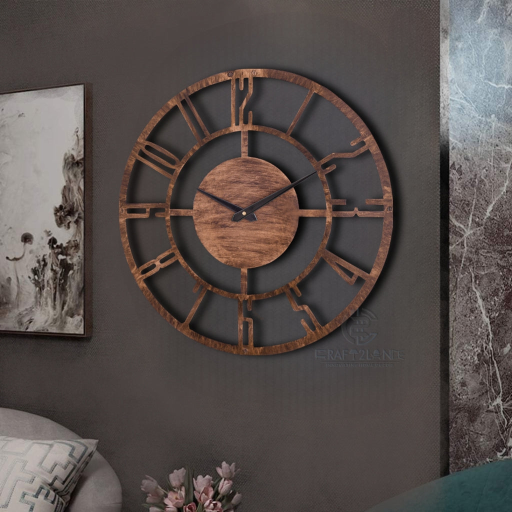 Rustic Oak Wall Clock