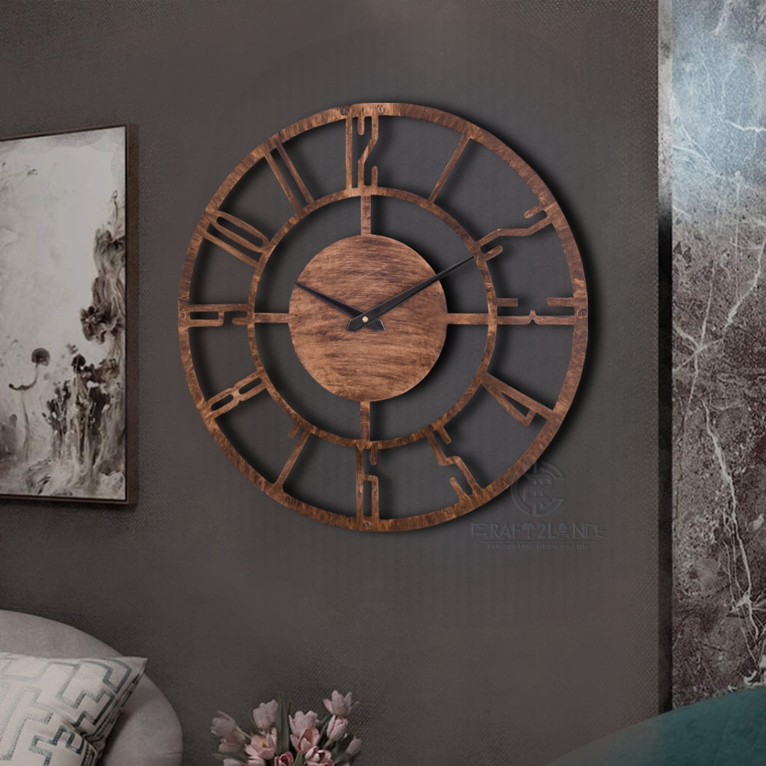 Rustic Oak Wall Clock