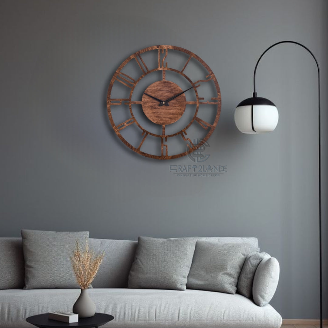 Rustic Oak Wall Clock
