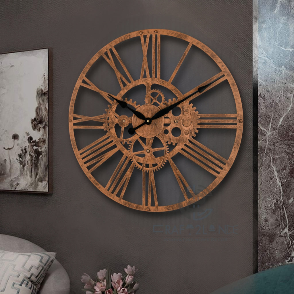 Rustic Charm Meets Modern Mechanics Wall Clock