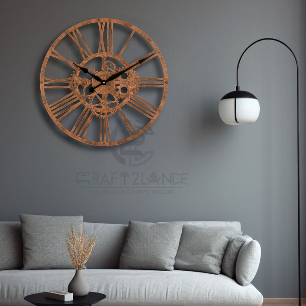 Rustic Charm Meets Modern Mechanics Wall Clock