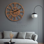 Rustic Charm Meets Modern Mechanics Wall Clock
