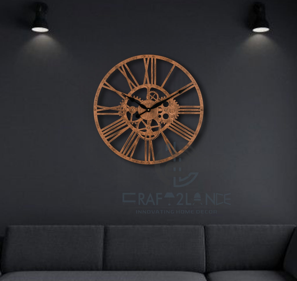 Rustic Charm Meets Modern Mechanics Wall Clock
