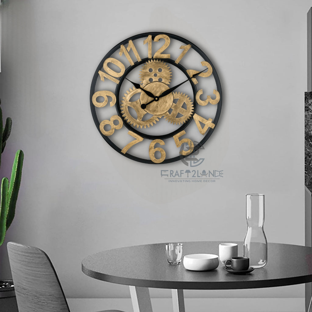 Luxury Gearwork Wall Clock Timeless Beauty with an Industrial Edge