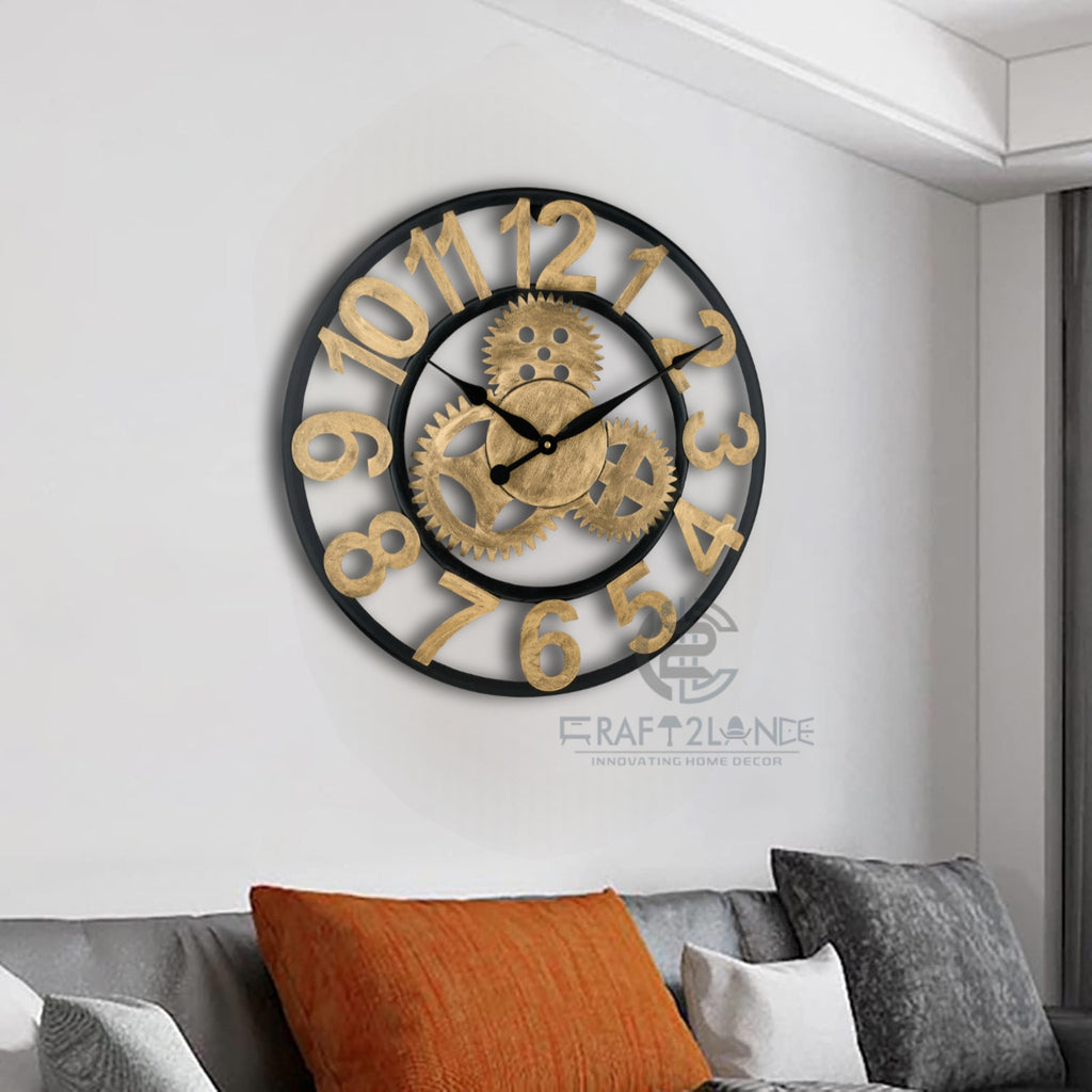 Luxury Gearwork Wall Clock Timeless Beauty with an Industrial Edge