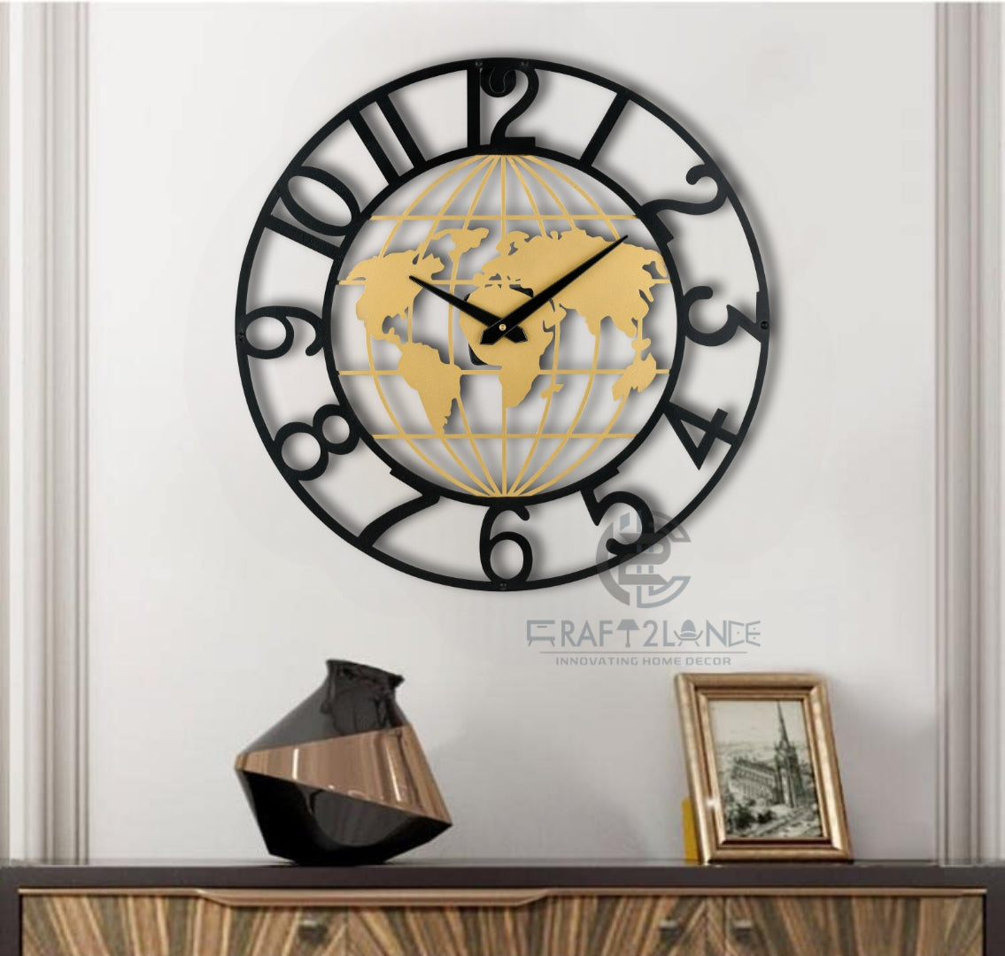 Golden Globe Wall Clock A Timeless Statement for Contemporary Interiors