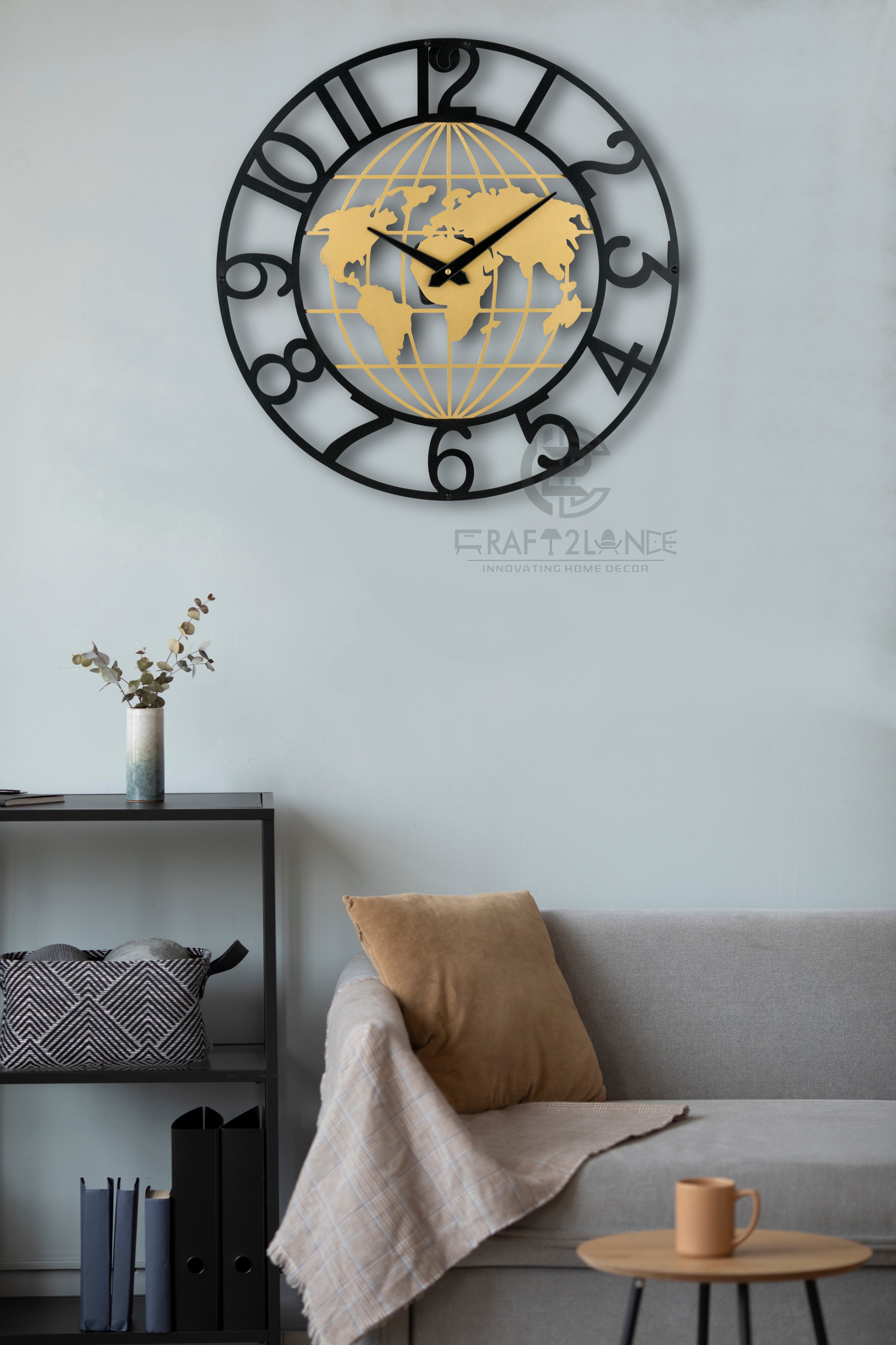 Golden Globe Wall Clock A Timeless Statement for Contemporary Interiors