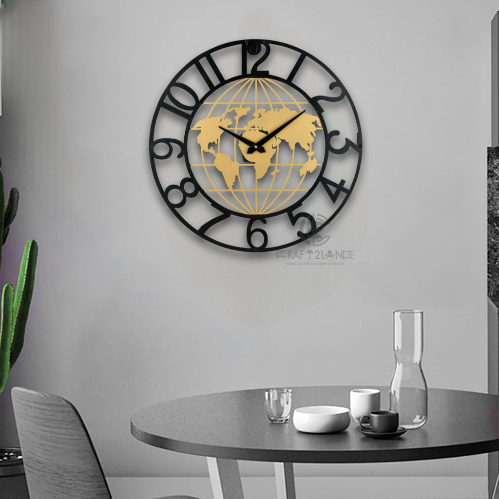 Golden Globe Wall Clock A Timeless Statement for Contemporary Interiors