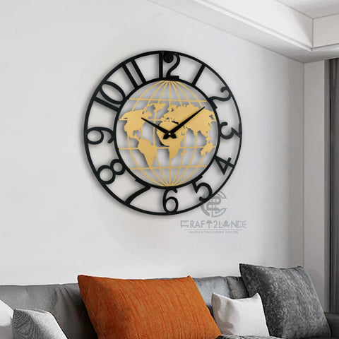 Golden Globe Wall Clock A Timeless Statement for Contemporary Interiors