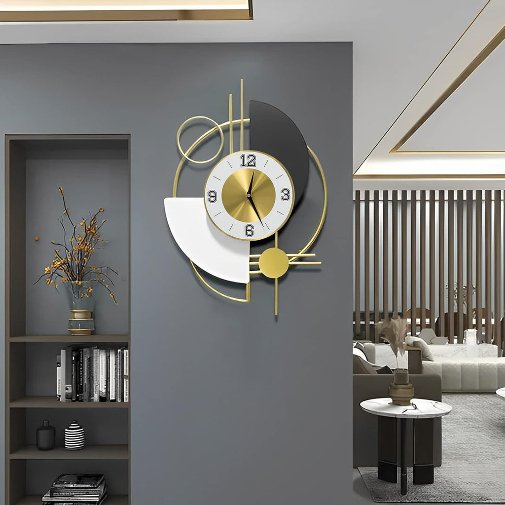 Crescent Arc Metal Wall Clock