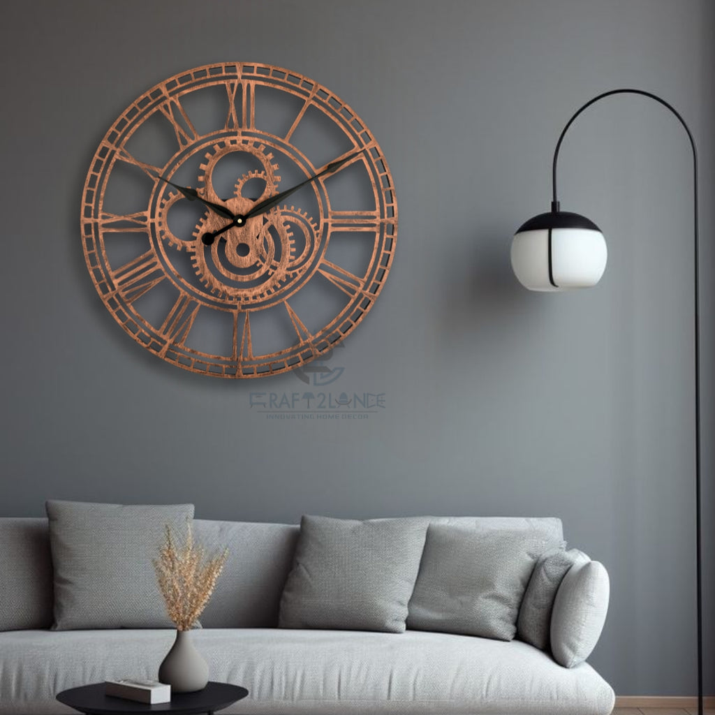 Rustic Gearwork Wall Clock
