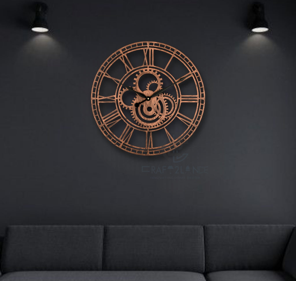 Rustic Gearwork Wall Clock