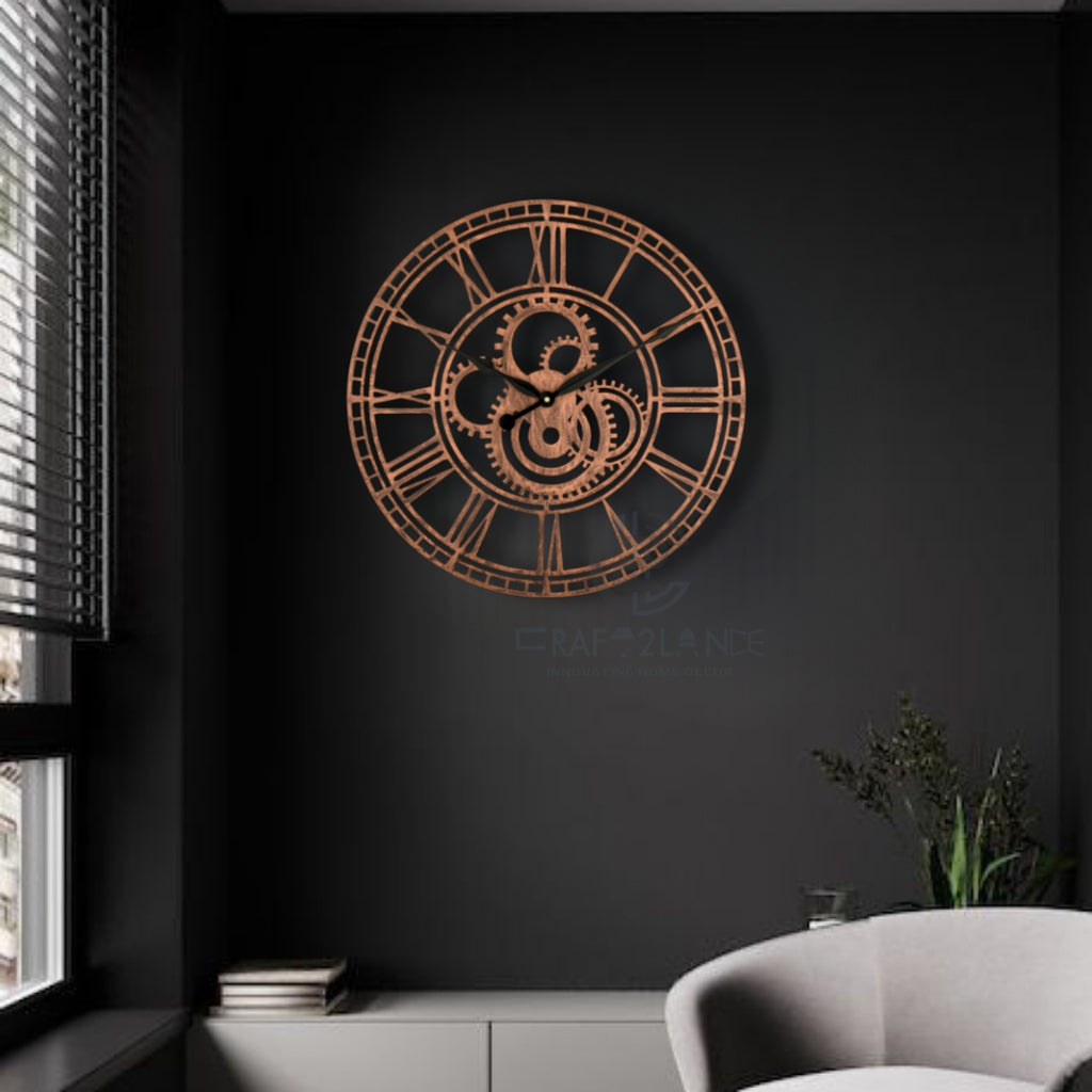 Rustic Gearwork Wall Clock