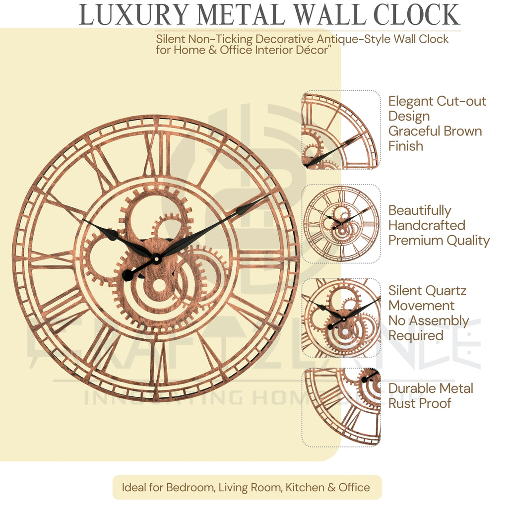 Rustic Gearwork Wall Clock