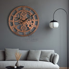 Rustic Steampunk Gearwork Wall Clock