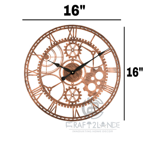 Rustic Steampunk Gearwork Wall Clock