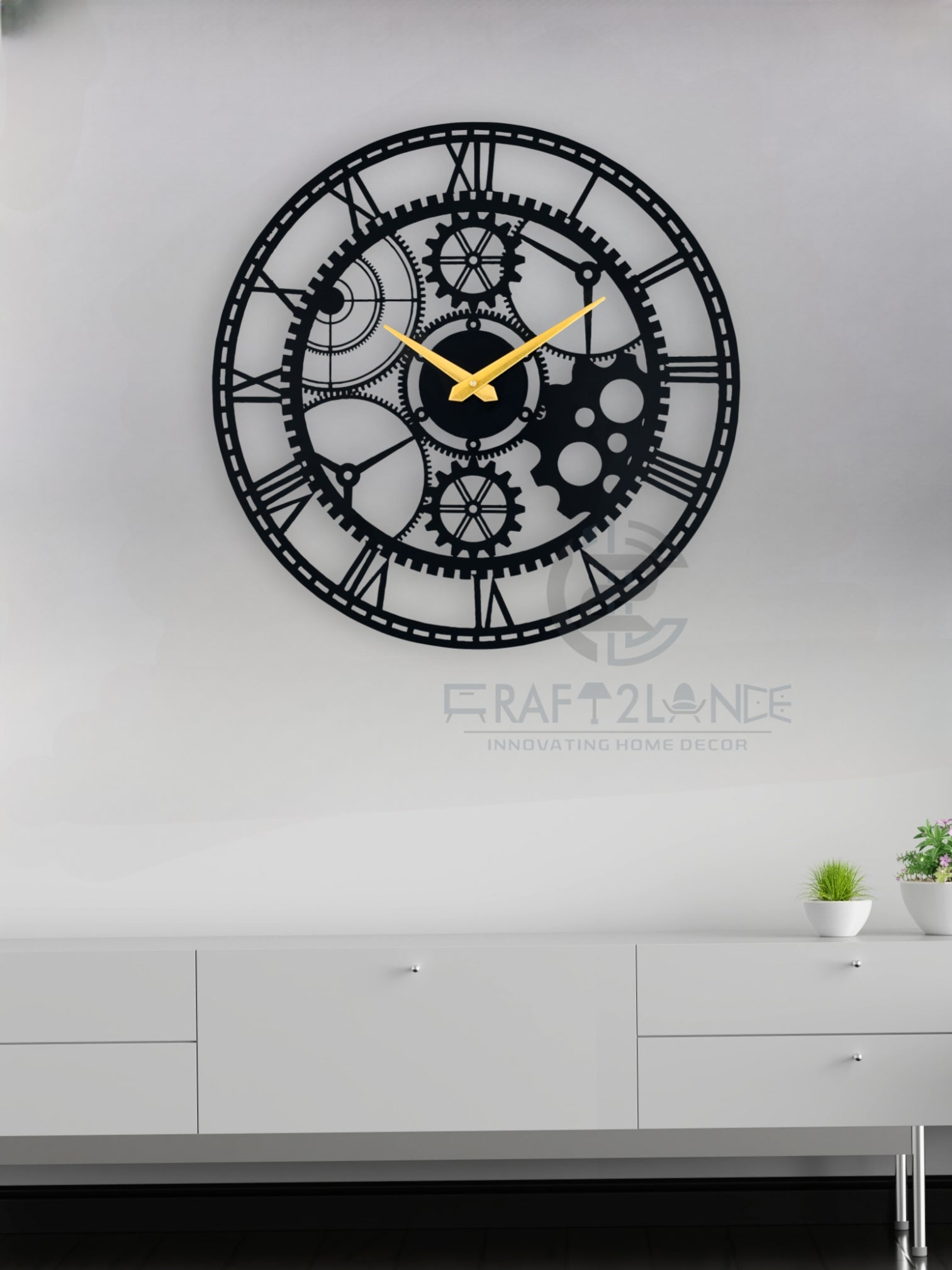 Steampunk Gearwork Wall Clock