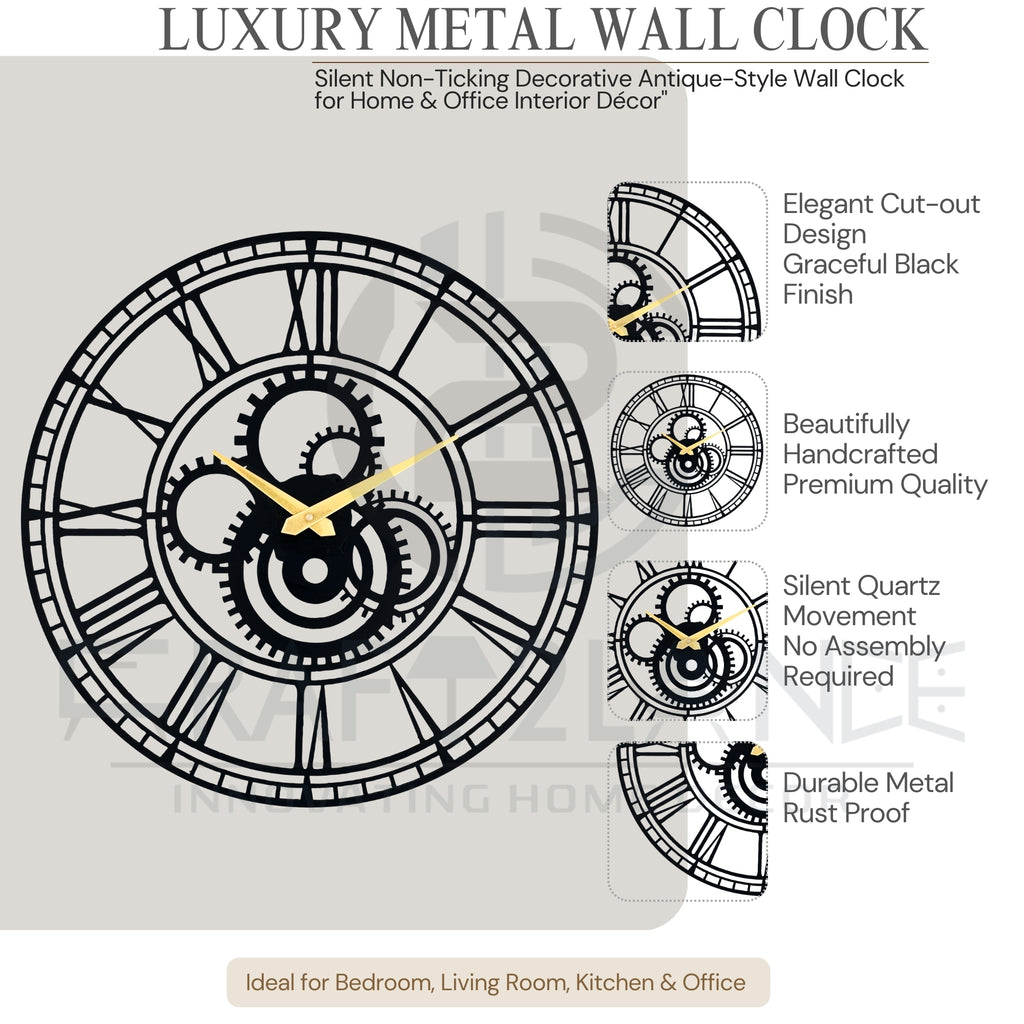Industrial Gearwork Wall Clock