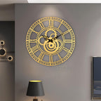 Golden Gearwork Wall Clock