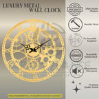 Golden Steampunk Gearwork Wall Clock