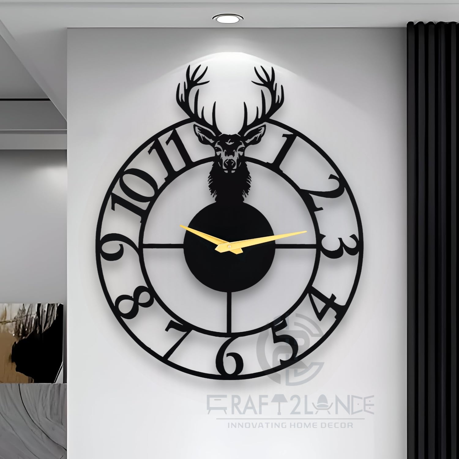 Majestic Stag Silhouette Wall Clock