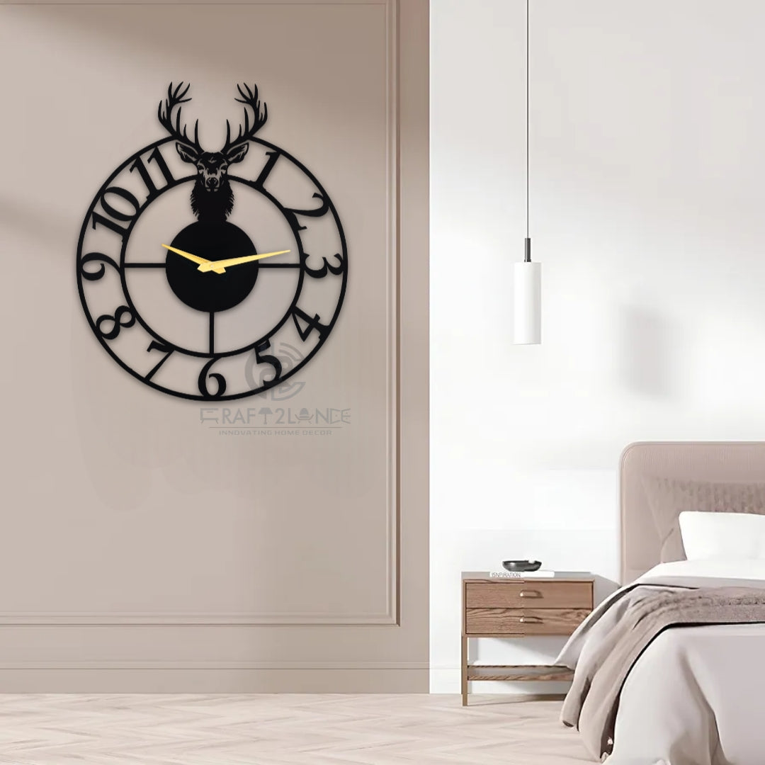 Majestic Stag Silhouette Wall Clock