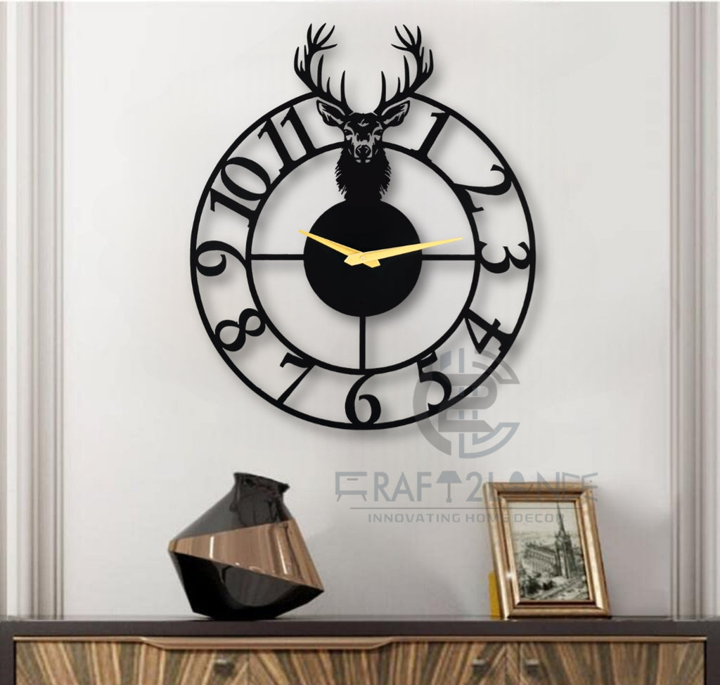 Majestic Stag Silhouette Wall Clock