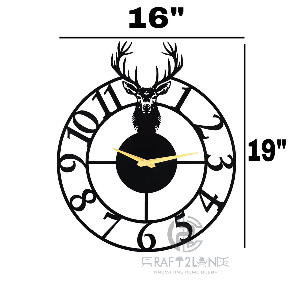 Majestic Stag Silhouette Wall Clock