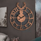 Rustic Stag Emblem Wall Clock