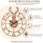 Rustic Stag Emblem Wall Clock