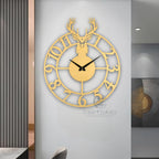 Golden Stag Emblem Wall Clock