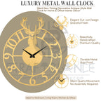 Golden Stag Emblem Wall Clock