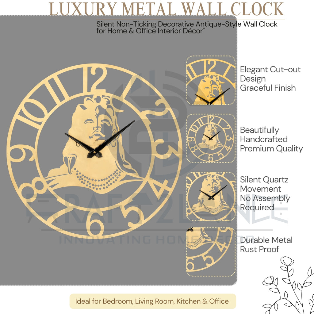 Divine Golden Shiv Ji Wall Clock
