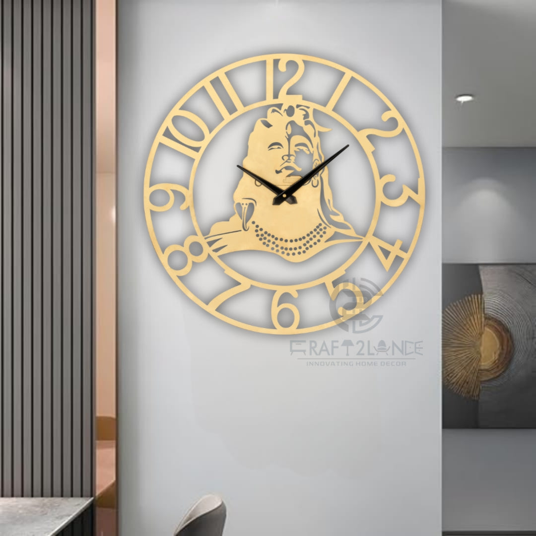 Divine Golden Shiv Ji Wall Clock