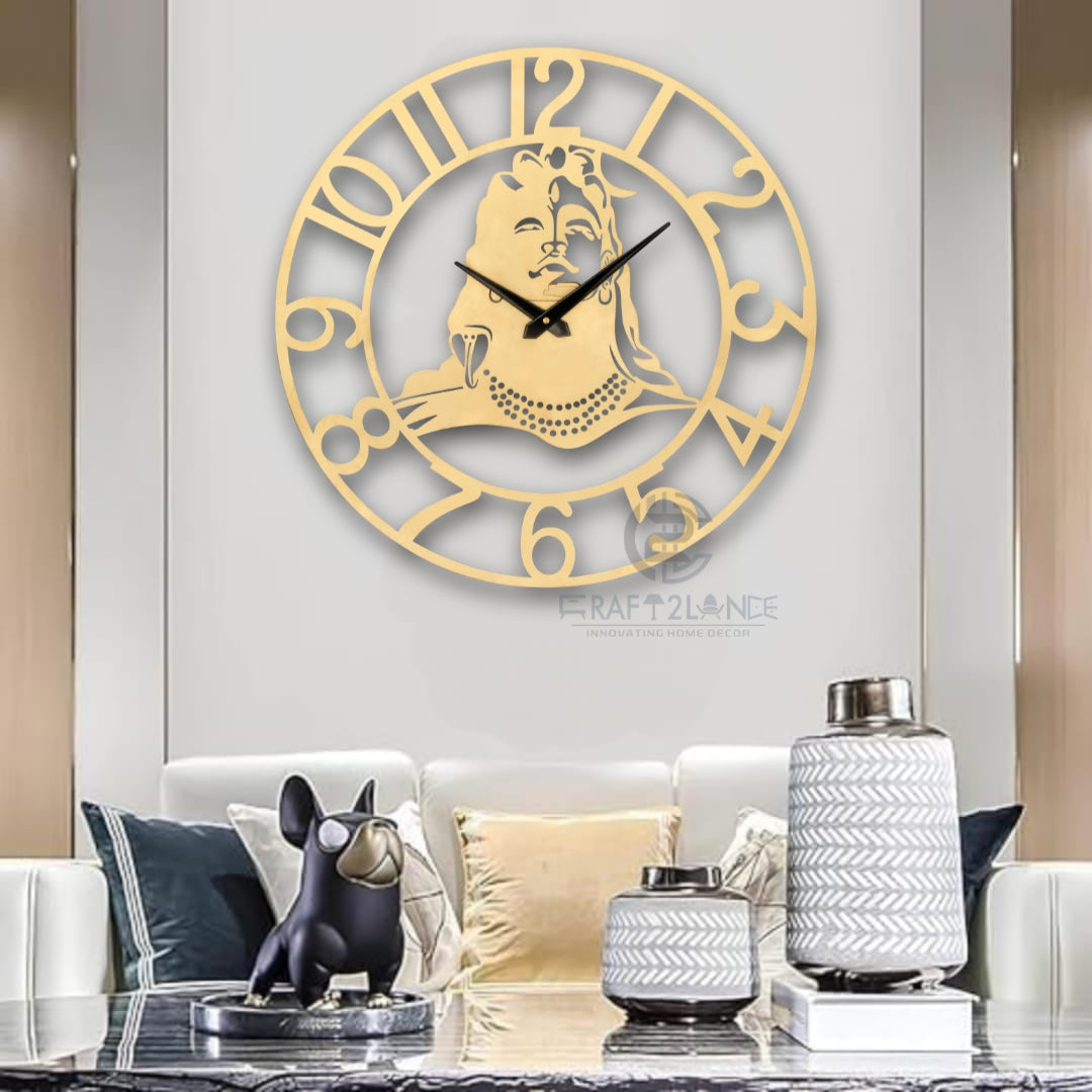 Divine Golden Shiv Ji Wall Clock
