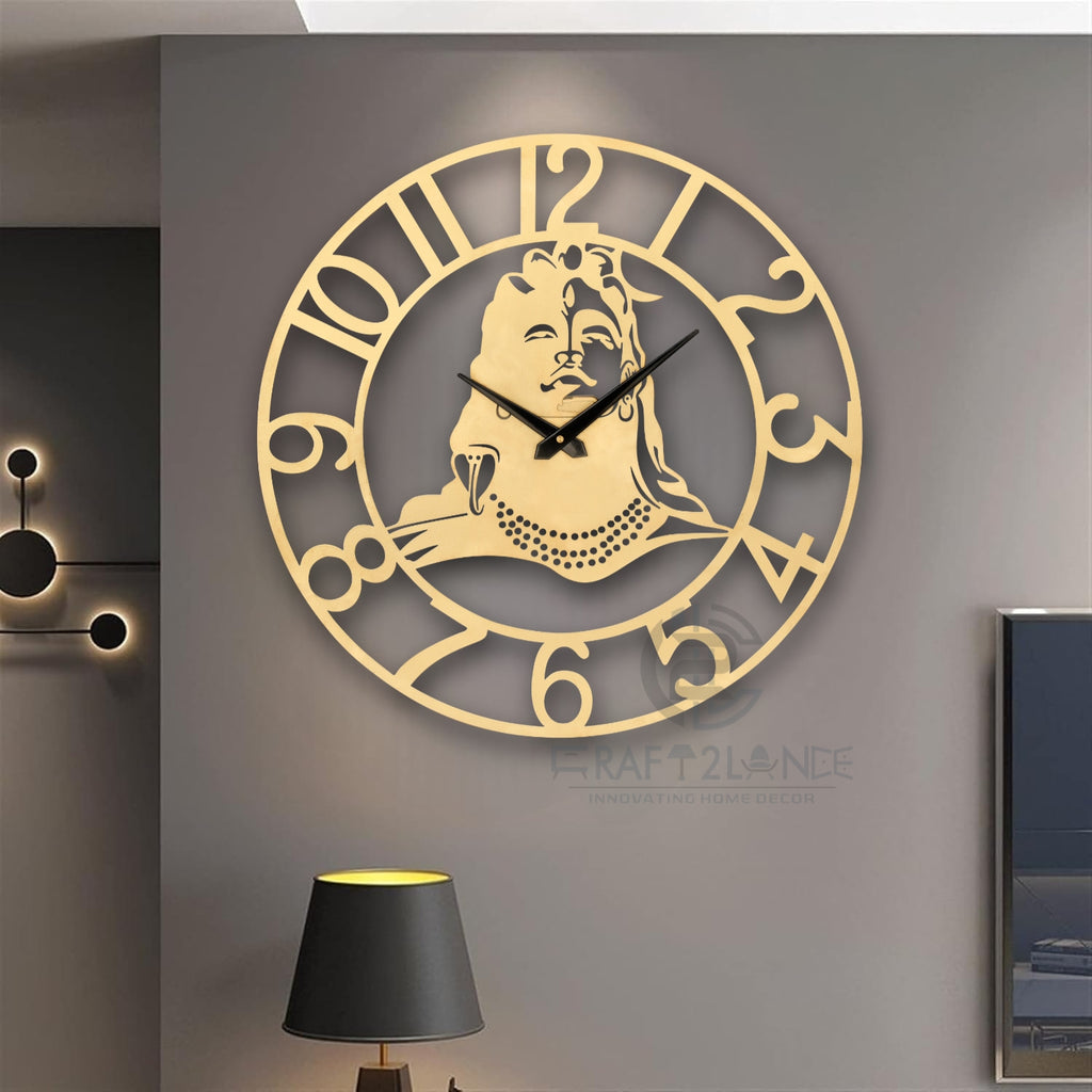 Divine Golden Shiv Ji Wall Clock