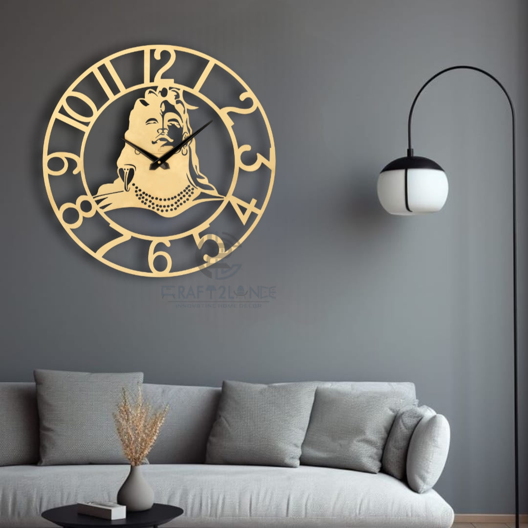 Divine Golden Shiv Ji Wall Clock