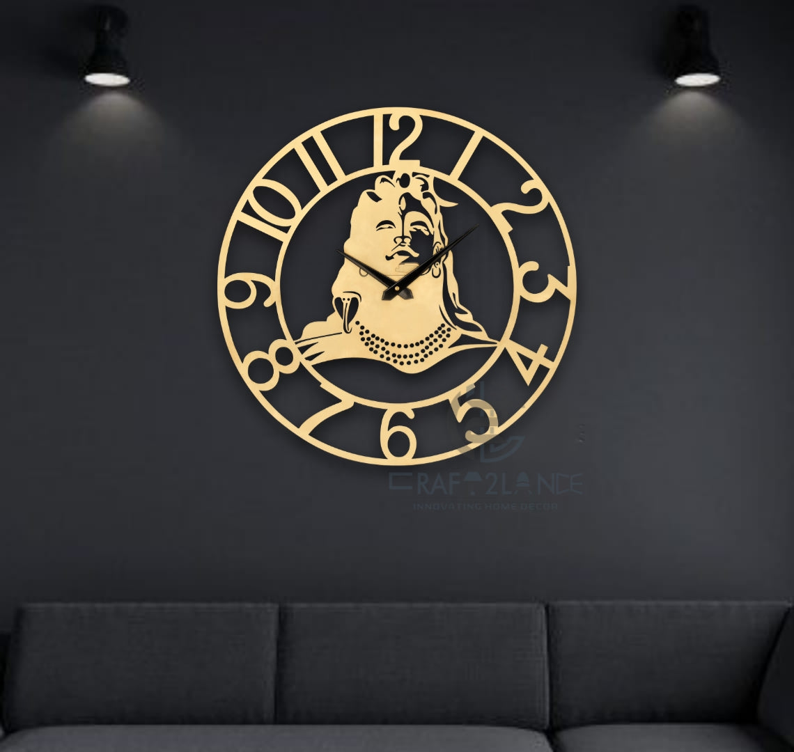 Divine Golden Shiv Ji Wall Clock