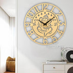 Divine Golden Ganesh Ji Wall Clock