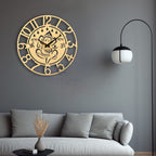 Divine Golden Ganesh Ji Wall Clock