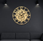 Divine Golden Ganesh Ji Wall Clock