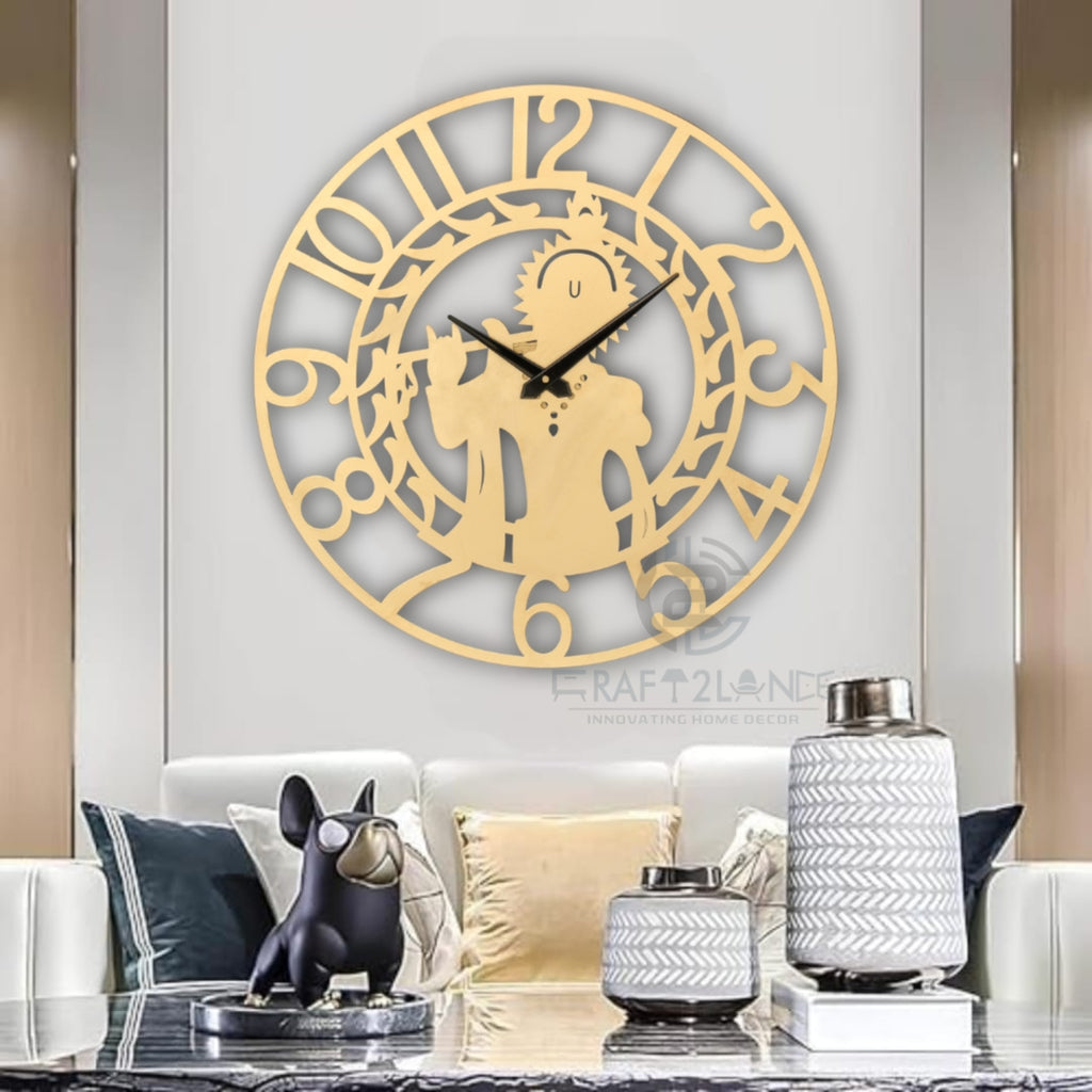 Divine Golden Krishna Ji Wall Clock