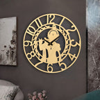 Divine Golden Krishna Ji Wall Clock