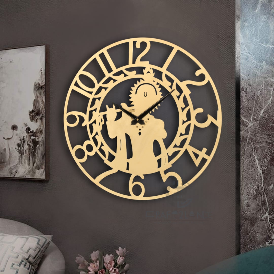 Divine Golden Krishna Ji Wall Clock