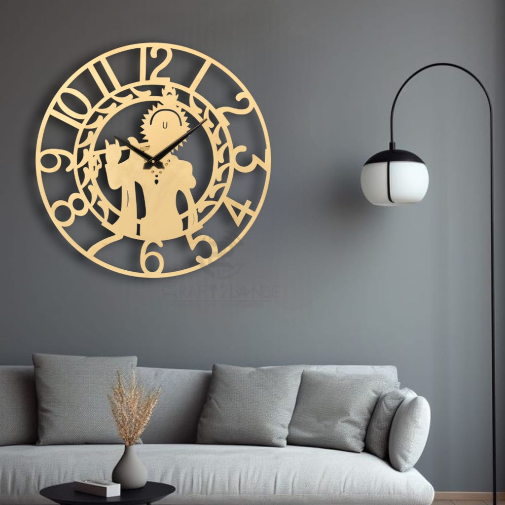 Divine Golden Krishna Ji Wall Clock