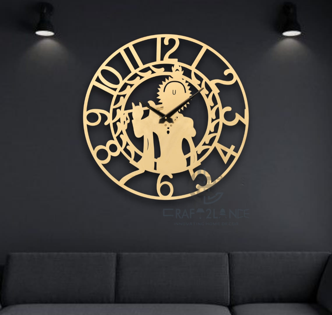 Divine Golden Krishna Ji Wall Clock