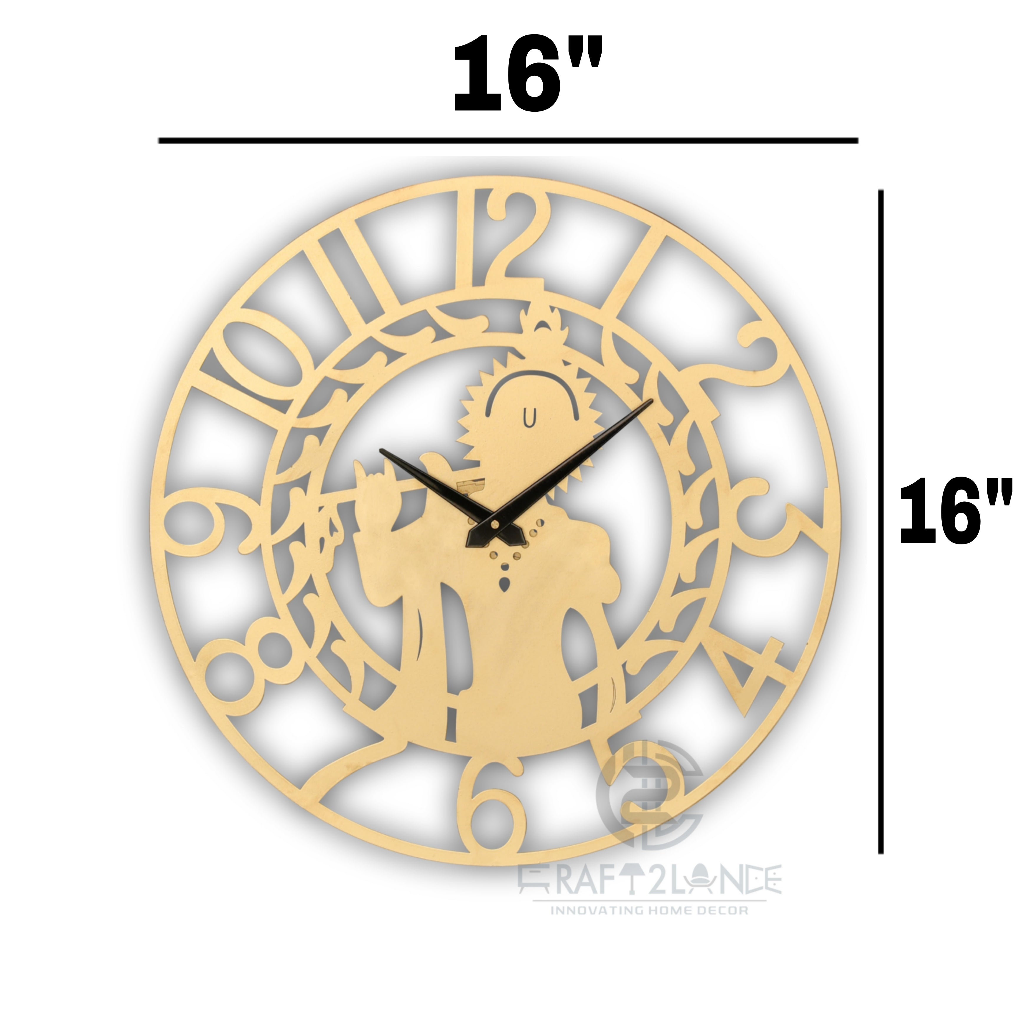 Divine Golden Krishna Ji Wall Clock
